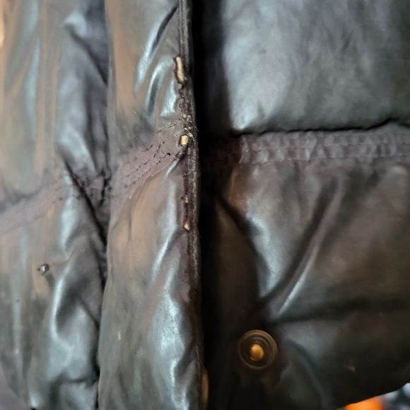 eddie bauer vintage womens medium black puffer goose down full zip vest flawed - Picture 7 of 10